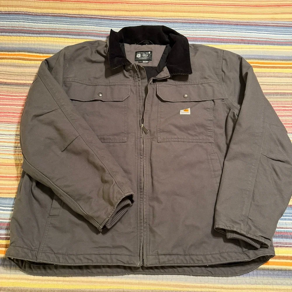 Carhartt Jacket Mens 2XL‎ Loose Fit Gravel Gray Duck Canvas 104480 GVL